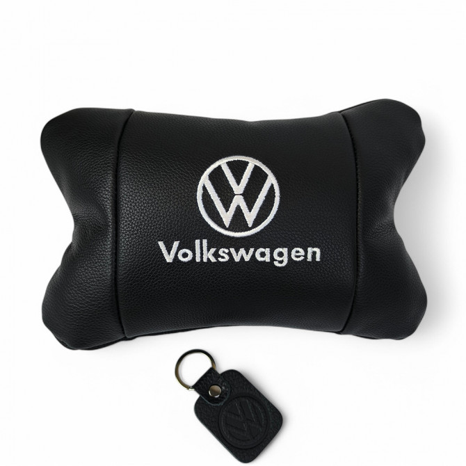Шкіряна подушка на підголівник Volkswagen – ортопедична для авто - изображение 1