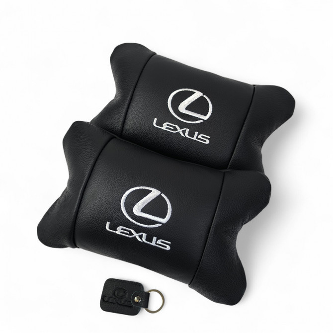 Набір автоподушок Lexus шкіра Італія+ подарунок, Автоподушки Лекс... - изображение 1