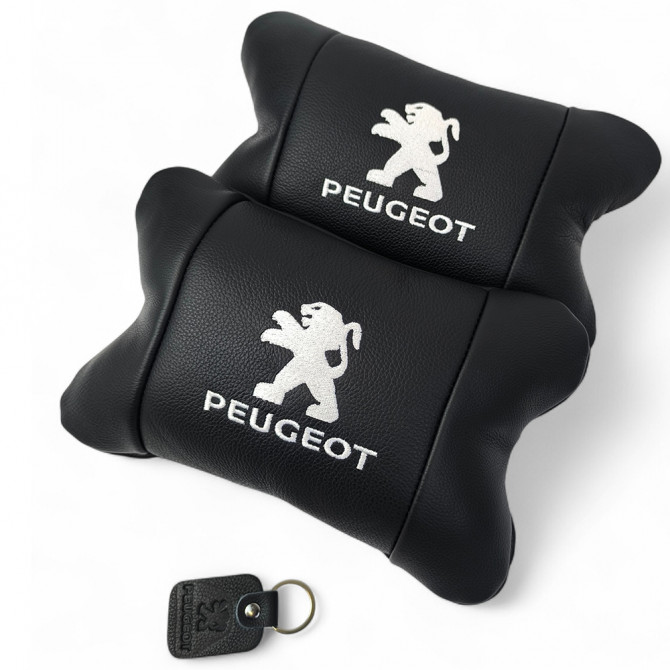 Набір подушок Peugeot із шкіри + брелок у подарунок, Автоподушки ... - изображение 1