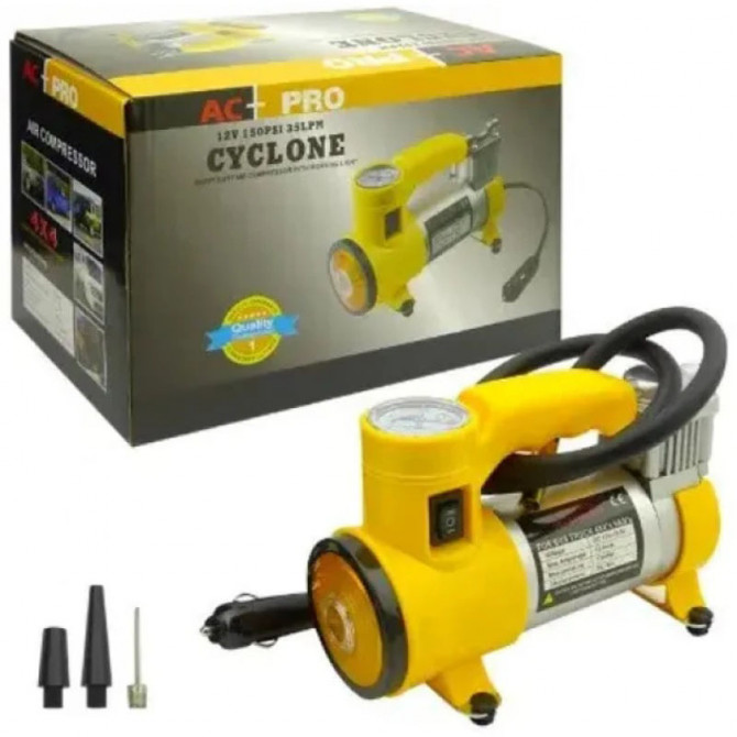 Автомобільний компресор Cyclone 12V 150PSI портативний - изображение 1