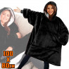 Толстовка плед з капюшоном і рукавами Huggle Hoodie оверсайз Blac...