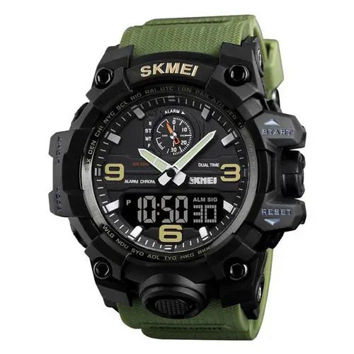 Годинник наручний чоловічий SKMEI 1586AG ARMY GREEN, чоловічий ар... - изображение 1