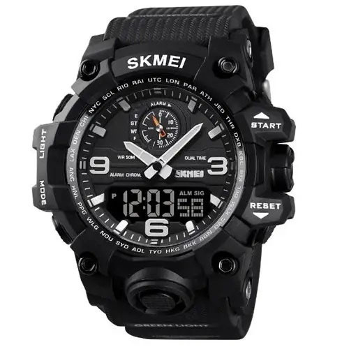 Годинник наручний чоловічий SKMEI 1586BK BLACK, водонепроникний ч... - изображение 1