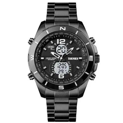 Годинник наручний чоловічий SKMEI 1670BKWT BLACK-WHITE, Армійськи... - изображение 1