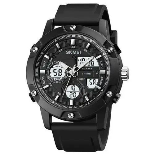 Годинник наручний чоловічий SKMEI 1757BKWT BLACK-WHITE, армійськи... - изображение 1