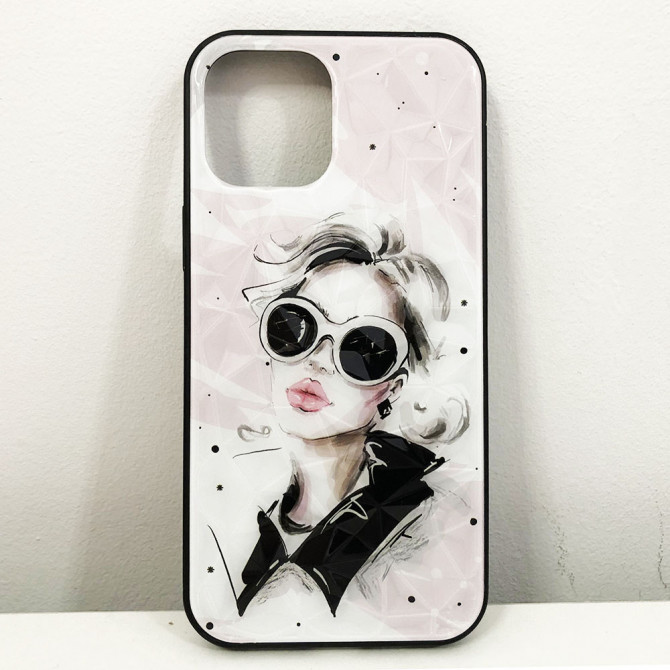 Чохол для Apple Iphone 12 Pro Max дівчина в окулярах. Колір: роже... - изображение 1