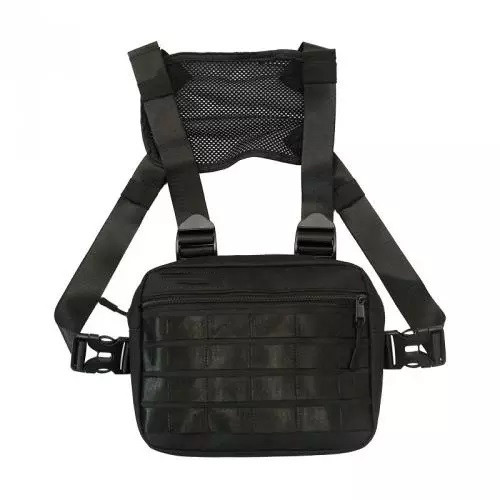 Тактична нагрудна сумка з Cordura 1000D, розгрузка чоловіча чорна - изображение 1