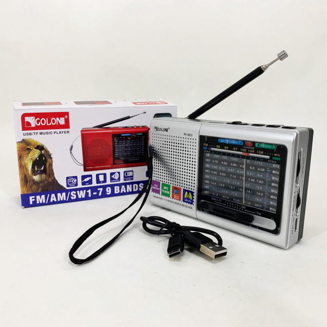 Портативна стовпчик радіо MP3 USB Golon RX-6622. Колір: срібний - изображение 1
