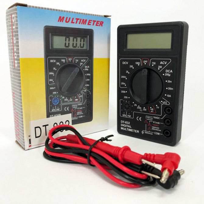 Мультиметр цифровий тестер Digital DT-832 зі звуковим дзвінком, т... - изображение 1