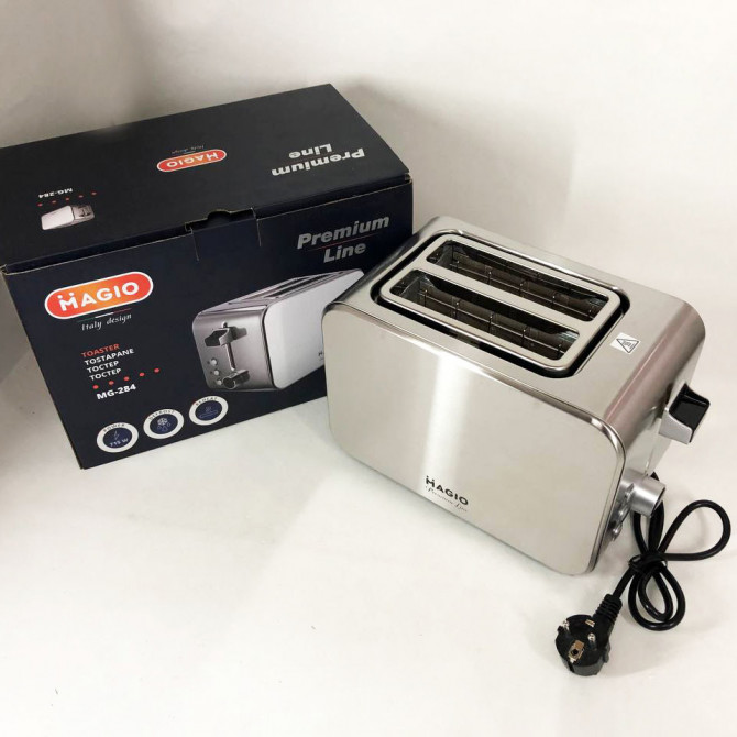Тостер Magio MG-284 715 Вт, тостер для 2 грінок, електричний гори... - изображение 1