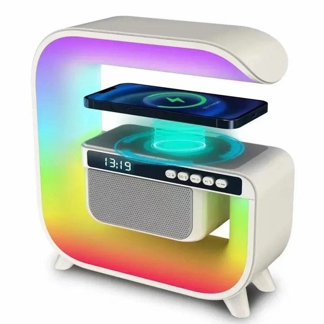Нічний акумуляторний RGB G3 з бездротовою зарядкою 15W і Bluetoot... - изображение 1