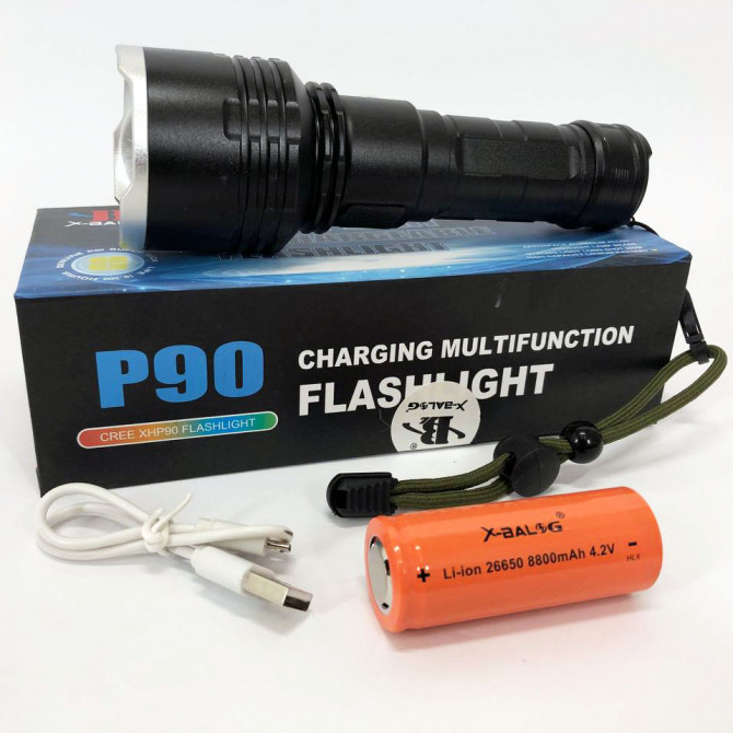 Ліхтар поліцейський X-Balog BL-531-P90 1х26650 8800mah USB/microU... - изображение 1