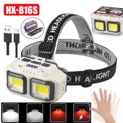 Ліхтар налобний акумуляторний Bailong HX-816S 2COB(white+red) із ...
