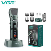 Акумуляторна бездротова машинка для стрижки волосся VGR V-696 з L...