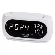 Настільний годинник-будильник Adler AD 1186 White