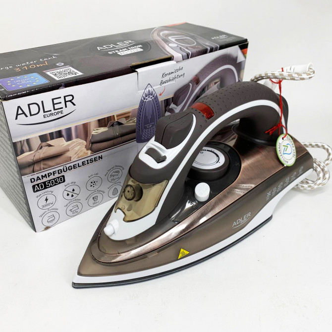 Парова праска ADLER AD 5030 3000Вт з керамічною підошвою - изображение 1