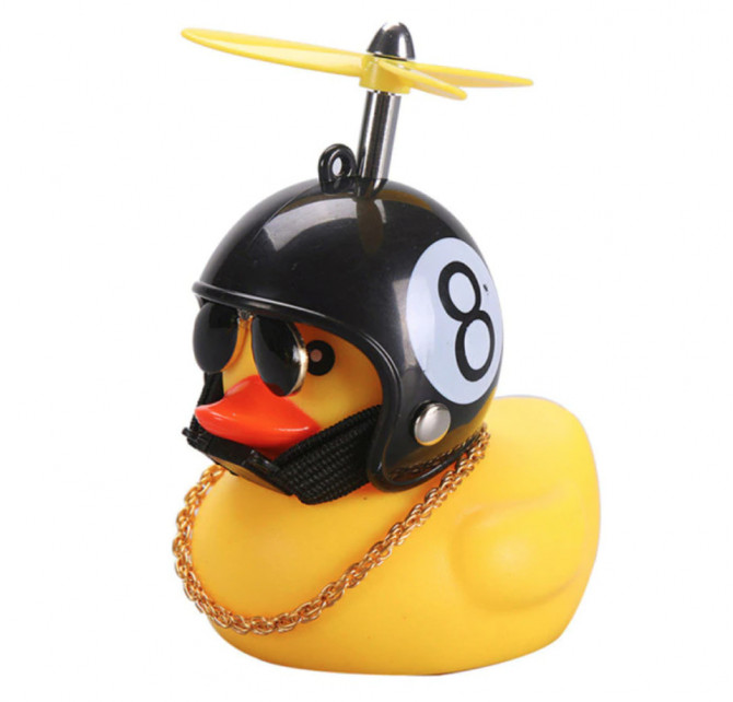 Автомобільна качка з шоломом і кріпленням Funny Ducks Black Numbe... - изображение 1