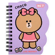 Блокнот В7 YES Line Friends Choco purple 152217 60 аркушів