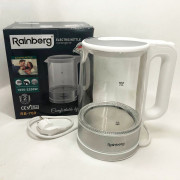 Дисковий електричний чайник Rainberg RB-709 2Л 2200Вт скляний з п...