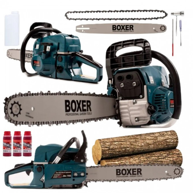 Бензопила Boxer BX-102 5,9 КВт З Двома Напрямними І Ланцюгами - изображение 1