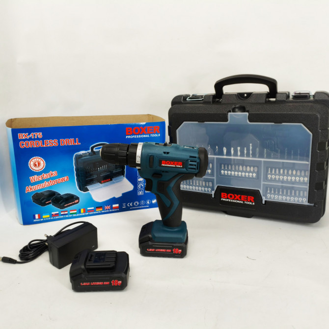 Портативний акумуляторний шуруповерт Boxer BX-175 18В - изображение 1