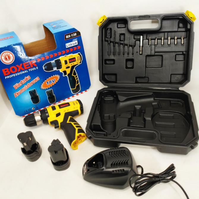 Портативний акумуляторний шуруповерт Boxer BX-138 1350 об/хв - изображение 1