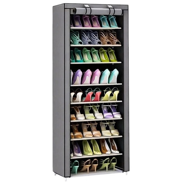Шафа тканинна з полицями для одягу та взуття (58x30x158 см) Gray - изображение 1