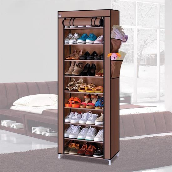 Шафа тканинна з полицями для одягу та взуття (58x30x158 см) Brown - изображение 1