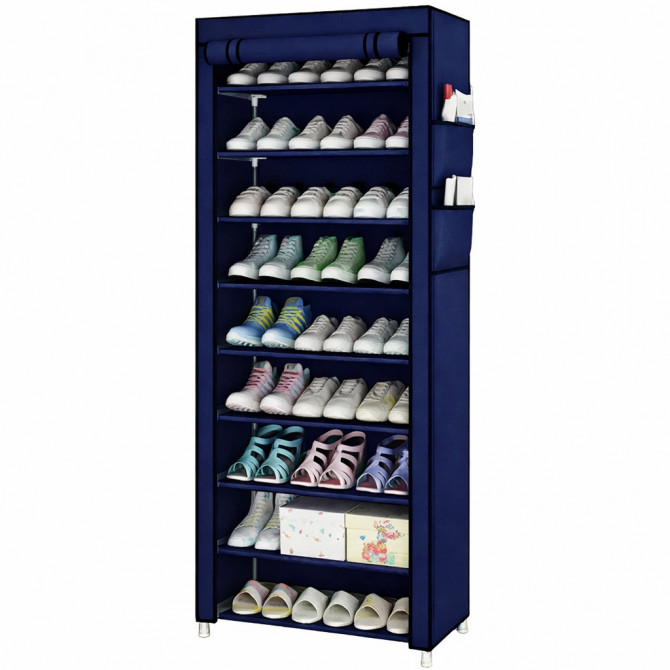 Шафа тканинна з полицями для одягу та взуття (58x30x158 см) Blue - изображение 1