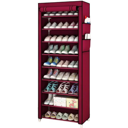 Шафа тканинна з полицями для одягу та взуття (58x30x158 см) Red - изображение 1