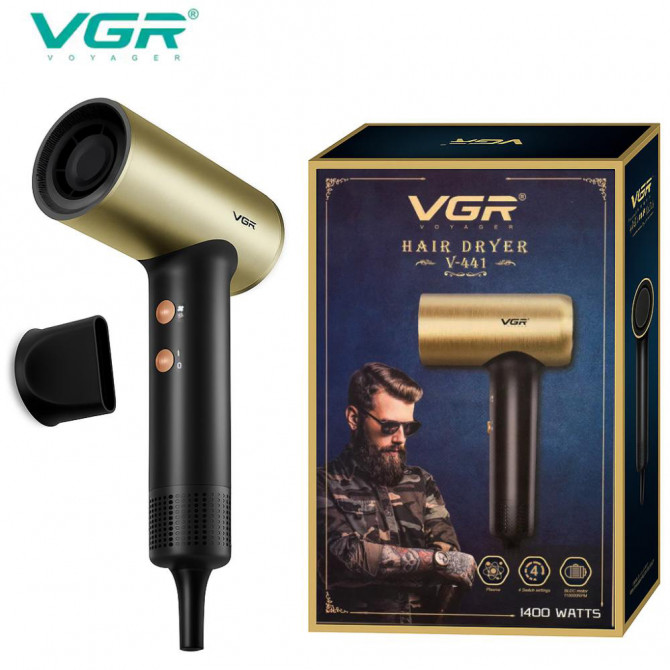 Фен професійний VGR V-441 з 3 рівнями обдування та 4 рівнями темп... - изображение 1