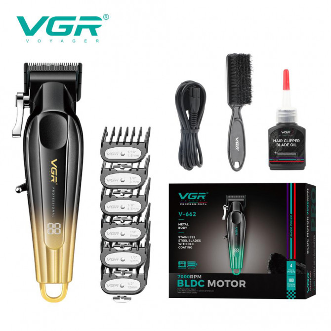 Акумуляторна машинка для стрижки VGR V-662 Колір: золотий - изображение 1