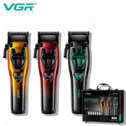 Акумуляторна машинка для стрижки VGR V-668, 3 змінні кольори корп...
