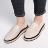 Лофери жіночі Fashion Ann 3907 39 розмір 25 см Бежевий