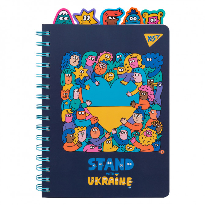Блокнот на спіралі з роздільниками А5 YES Stand with Ukraine 1518... - изображение 1