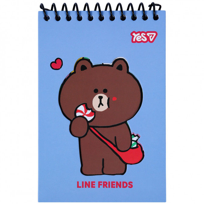 Блокнот з фігурною висічкою YES Line Friends Choco 152247 60 арку... - изображение 1