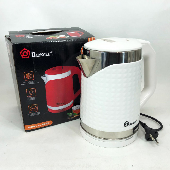 Електрочайник Domotec MS-5027 2000 Вт. Колір: білий - изображение 1