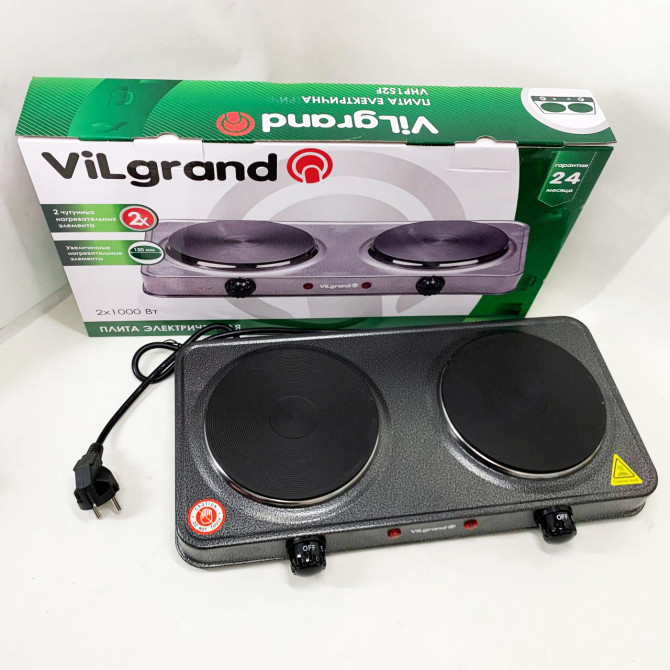 Настільна плита електрична ViLgrand VHP152F 2000Вт Gray - изображение 1
