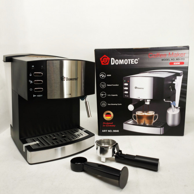 Рожкова кавомашина кавоварка Domotec MS-113 - изображение 1
