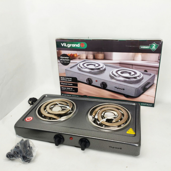 Електроплита Vilgrand VHP162D GRAY 2000Вт - изображение 1