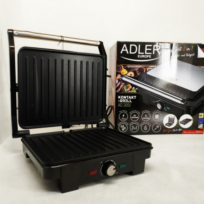 Електричний гриль Adler AD 3051 XL контактний 2800Вт - изображение 1