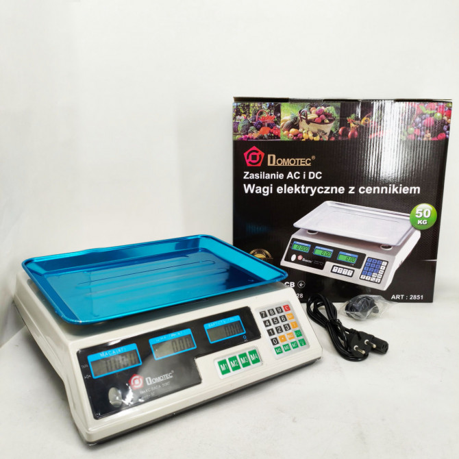 Ваги торговельні платформа DOMOTEC MS-228 до 50кг акумулятор - изображение 1