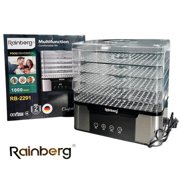 Електрична сушарка для овочів та фруктів Rainberg RB-2291 1000Вт - изображение 1