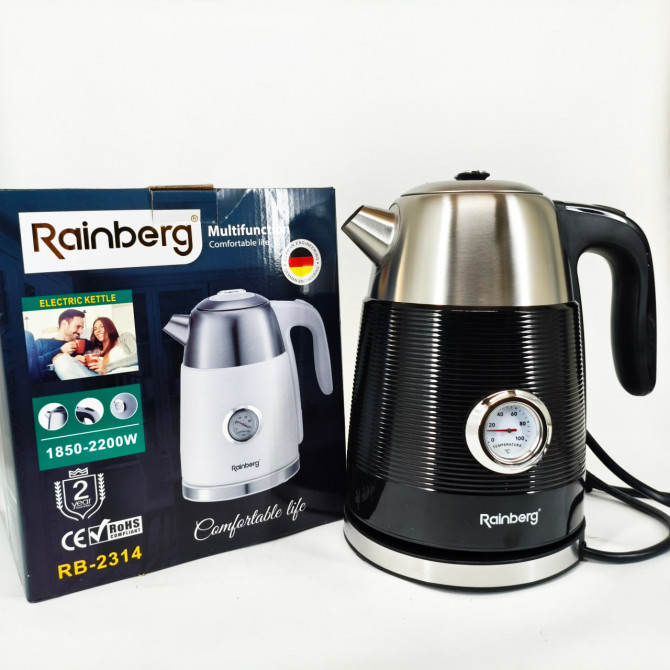 Чайник електричний з датчиком температури Rainberg RB-2314 Black - изображение 1