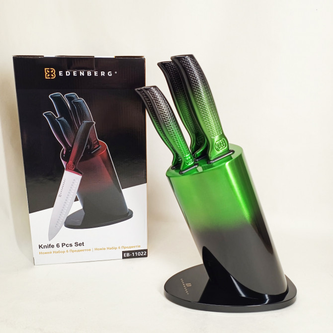 Набір ножів Edenberg EB-11022, 6 предметів Green - изображение 1