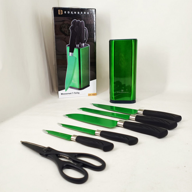 Набір ножів Edenberg EB-11027 7 предметів Green - изображение 1