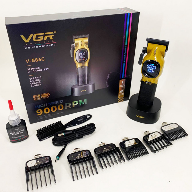 Машинка для стрижки акумуляторна VGR V-886C GOLD - изображение 1