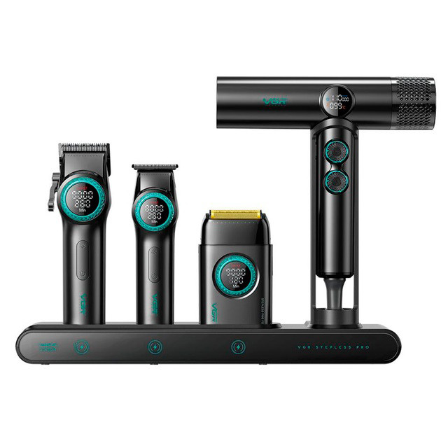 Набір VGR STEPLERSS RPO 4 IN 1 BLACK, триммер, машинка для стрижк... - изображение 1
