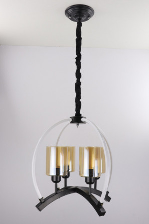 Люстра підвісна LOFT на 4 лампочки 25005 Чорний 55-100х47х47 см. - изображение 1