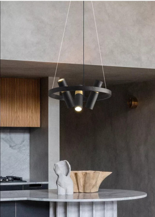 Люстра підвісна LOFT на 6 лампочок 26151 Чорний 30-200х45х45 см. - изображение 1